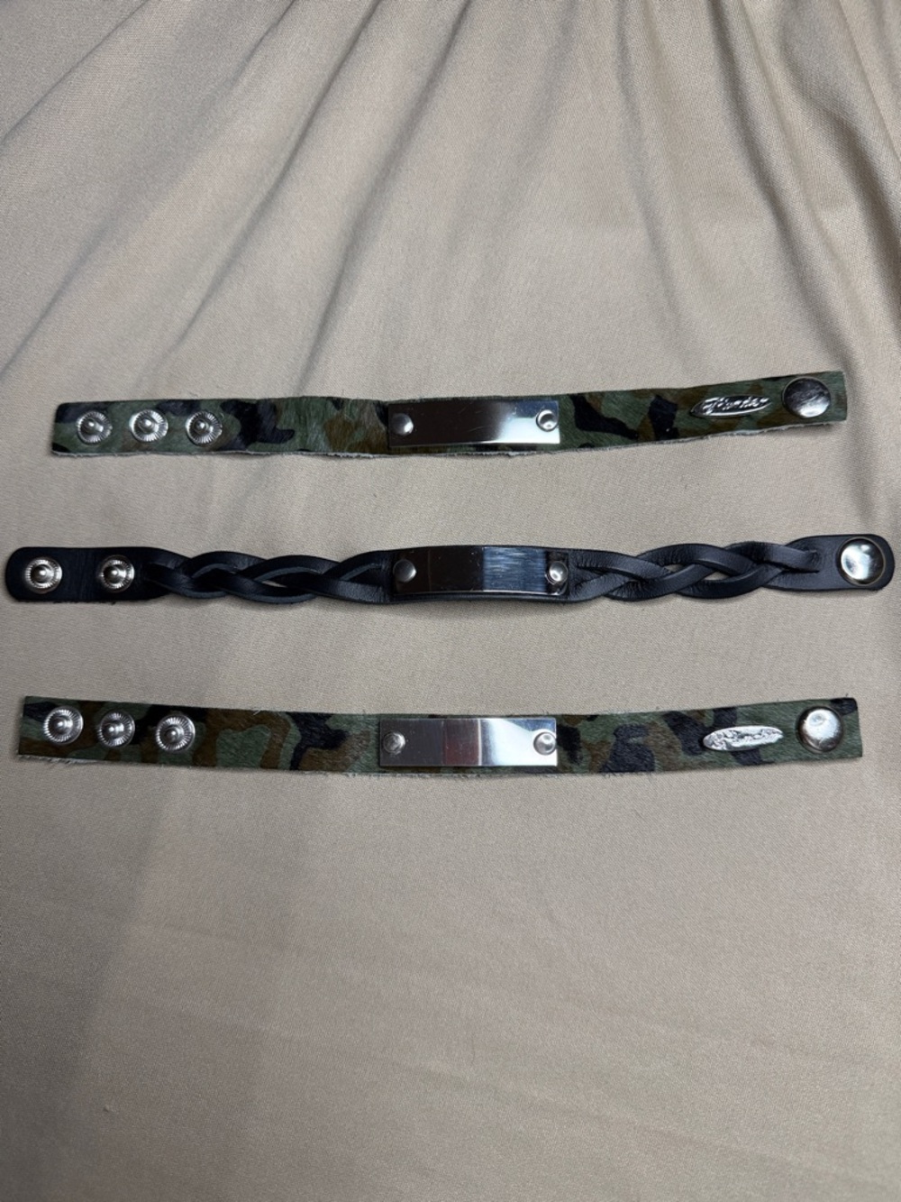 Plunder Men’s Camouflage and Black Braided ID Bracelet Set